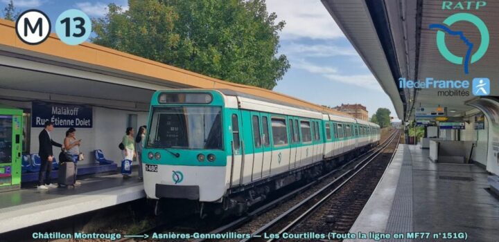 MontrougeMetro ligne 13 RATP MF77 n151G Chatillon Montrouge a 1024x576 1